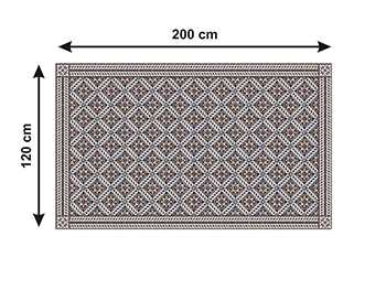 Autocolant gresie şi podele, Folina, model romburi maro, rolă de 200x120 cm 
