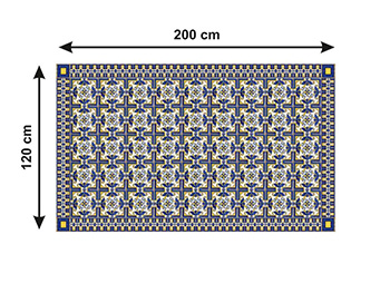 Autocolant gresie şi podele, Folina, model pătrate albastre, rolă de 200x120 cm 