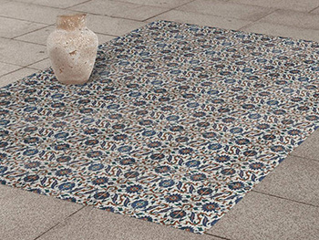 Autocolant gresie şi podele, Folina, model floral albastru/maro, 120 cm lăţime Autocolant-podea-model-floral-multicolor-metru-0-8134