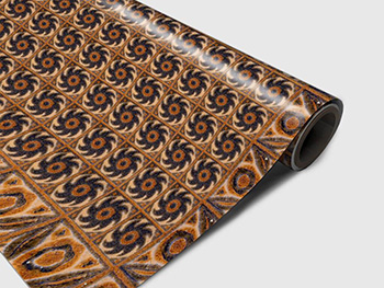 Autocolant gresie şi podele, Folina, model spirale maro, rolă de 200x120 cm