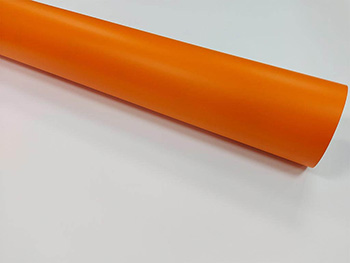 Autocolant portocaliu, Pastel Orange 3628 , X-Film, aspect mat, lățime 126 cm, racletă de aplicare inclusă la fiecare comandă.