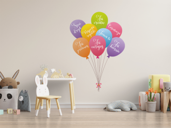 Sticker Baloane cu mesaje, Folina, multicolor, 145 cm