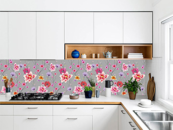 Autocolant decorativ, Folina, model floral multicolor, aspect lucios,100 cm lățime
