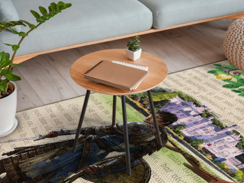 Covor antiderapant pentru camera copii, din pvc, model Prâslea cel voinic, linoleum antiderapant la rolă de 80x158 cm lățime.