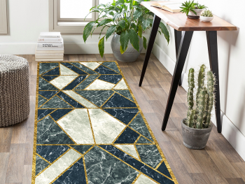 Covor antiderapant pentru hol și terasă, din pvc, model Geometrik, linoleum antiderapant la rolă de 80x158 cm
