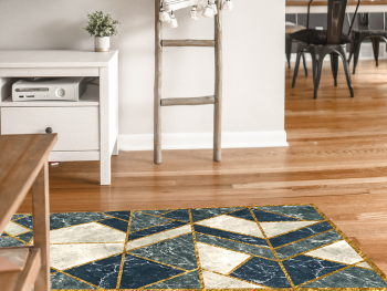 Covor antiderapant pentru hol și terasă, din pvc, model Geometrik, linoleum antiderapant la rolă de 80x158 cm