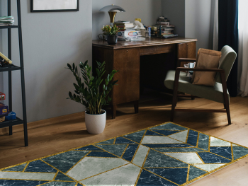 Covor antiderapant pentru hol și terasă, din pvc, model Geometrik, linoleum antiderapant la rolă de 80x158 cm