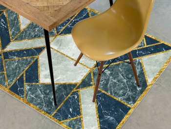 Covor antiderapant pentru hol și terasă, din pvc, model Geometrik, linoleum antiderapant la rolă de 80x158 cm
