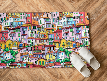 Covor antiderapant pentru bucătărie, din pvc, model Urban, linoleum antiderapant la rolă de 80x158 cm 