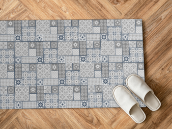 Covor din vinil Belinda, linoleum antiderapant cu model gri. rolă de 80x290 cm