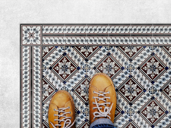 Covor PVC, cu model romburi, linoleum antiderapant la rolă de 80x490 cm