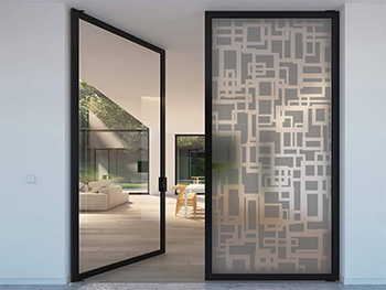 Folie sablare Cubism, Folina, model geometric gri, pentru uşi din sticlă, rolă de 100x210 cm