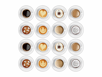 Set 16 stickere bucătărie, Folina, model cești de cafea