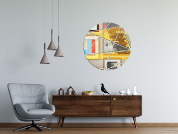 Decorațiune de perete oglindă acrilică rotundă abstractă, 75x75 cm