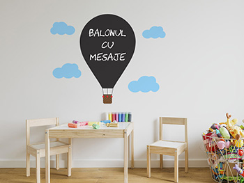 Sticker Balonul cu mesaje, Folina, tablă de scris, multicolor, racletă de aplicare inclusă. sticker-tabla-de-scris-balonul-cu-mesaje-7795