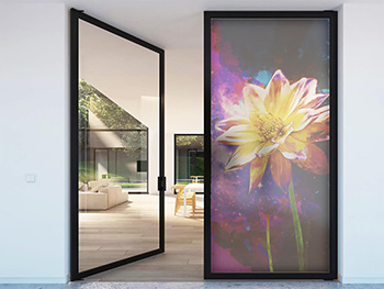 Folie sablare decorativă Floare Watercolor, Folina, pentru uşi din sticlă, rolă de 100x210 cm
