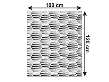 Folie geam autoadezivă Circles, Folina, transparentă cu model geometric negru, 122 cm lăţime
