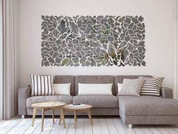 Oglindă decorativă Flower Blossom, Folina, culoare gri, dimensiune oglindă 200x93 cm