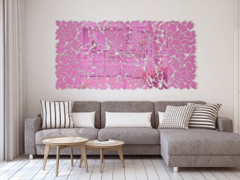 Oglindă decorativă Flower Blossom, Folina, culoare roz, dimensiune oglindă 200x93 cm