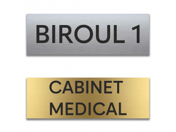 Plăcuță personalizată gravată pentru birouri, spații comerciale, firme și instituții, 15x5 cm