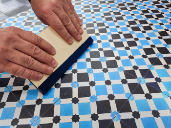 Racletă profesională din lemn cu cap din pâslă, dimensiune 10x20 cm  