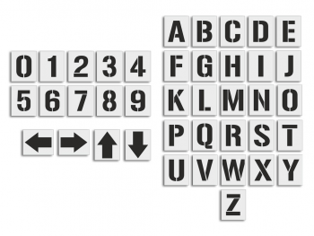 Șablon de semnalizare cu cifră sau literă (ori set), pentru marcaje orizontale/verticale, 500x600 mm