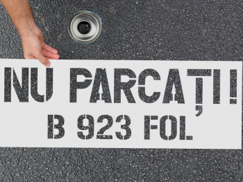 Șablon semnalizare Nu Parcați, cu număr personalizat, dimensiune 36x100 cm