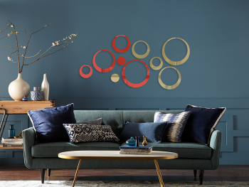 Set 10 stickere oglindă cercuri, Folina, decoraţiune perete din oglindă acrilică aurie şi roşie Set-2-bucati-SOC7-rosu---auriu-simulare-1-1292