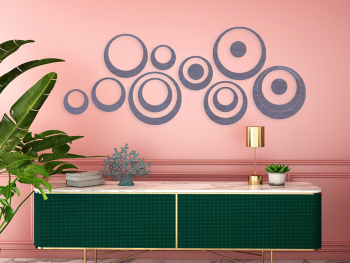 Set 15 stickere oglindă cercuri, Folina, decoraţiune perete din oglindă acrilică gri Set-3-bucati-SOC7-gri-simulare-4-9253
