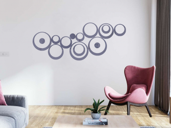 Set 15 stickere oglindă cercuri, Folina, decoraţiune perete din oglindă acrilică gri Set-3-bucati-SOC7-gri-simulare-4-9253