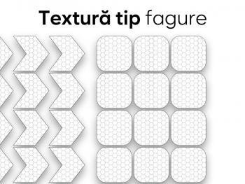 Set 75 stickere reflectorizante Honeycomb pentru îmbunătățirea vizibilității rutiere