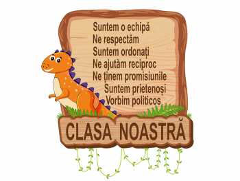 Sticker cu mesaj Clasa noastră, Folina, decor gradinita si scoala, 100 x 90 cm, racletă de aplicare inclusă