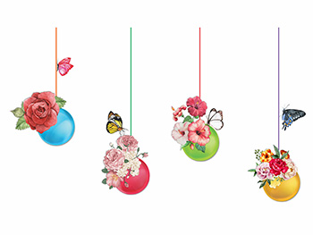 Sticker Globuri colorate cu flori