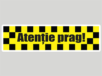 Sticker podea Atenţie la prag, Folina, 50x13 cm - set 2 stickere