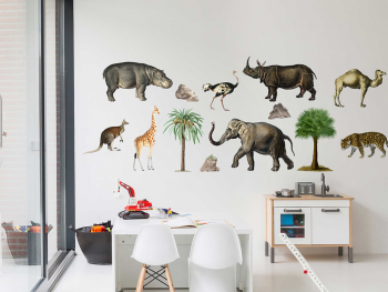 Stickere repoziționabile pentru copii, animale diverse, planșă de 100 x 150cm