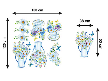 Stickere flori, Folina, decor cu margarete, planșă 100x100 cm