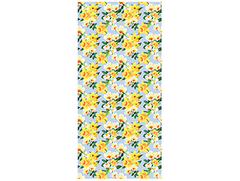 Folie sablare cu model flori galbene, Folina, pentru uşi din sticlă, rolă de 100x210 cm Usa-sablare-trompetele-simulare-2761