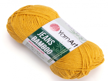 Fir textil Yarn Art Jeans Bamboo galben mustar 107, pentru tricotat