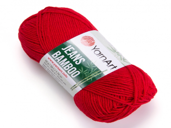 Fir textil Yarn Art Jeans Bamboo rosu 144, pentru tricotat