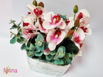 aranjament-cu-orhidee-artificiala-roz-in-vas-ceramic-argintiu-2886