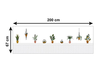 Autocolant perete, Folina, ghivece cu plante, 67x200 cm