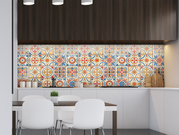 Autocolant faianţă decorativă Colored Tiles, Folina, autoadeziv, multicolor, rolă de 67x200 cm