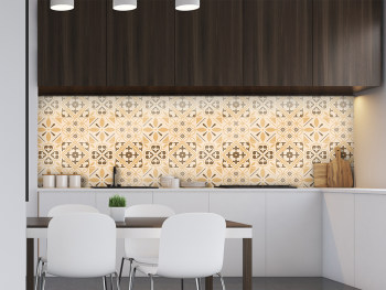 Autocolant faianţă decorativă Beige Tiles, Folina, autoadeziv, bej, rolă de 67x200 cm