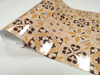 Autocolant faianţă decorativă Beige Tiles, Folina, autoadeziv, bej, rolă de 67x200 cm