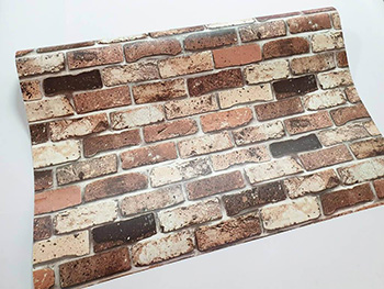 Autocolant perete imitaţie cărămidă, MagicFix, culoare maro, 100 cm lăţime