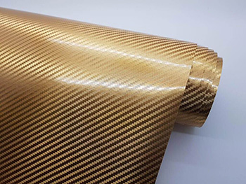 Autocolant carbon 3D, Folina, bej auriu, 152 cm lăţime,  cu tehnologie eliminare bule aer	