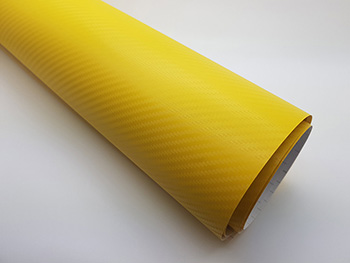Autocolant galben mat cu textura carbon 3D, rola de 152x200 cm