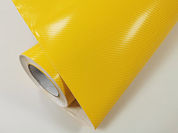 Autocolant galben carbon 4D, Folina, Galben Taxi, aspect mat, bubblefree, rola de 152x200 cm