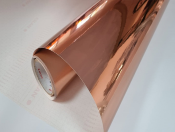 Autocolant rose gold, Aslan, cu efect metalic lucios, rolă de 62x100 cm