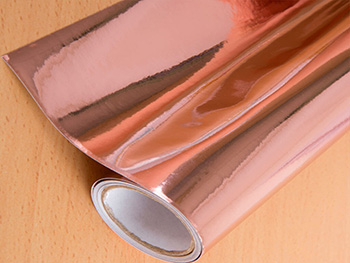 Autocolant cu efect metalic Rose Gold, Aslan, autocolant cu aspect lucios, lăţime de 125 cm 